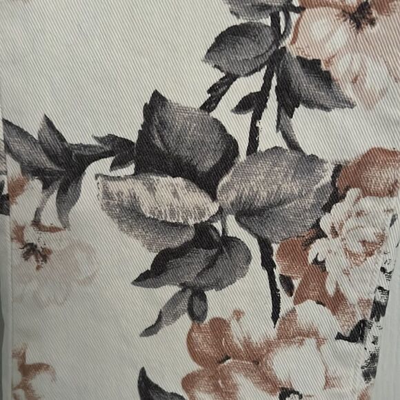 ‎PAIGE COLETTE CROP FLARE FLOWERED JEANS SIZE 24 - Picture 4 of 12